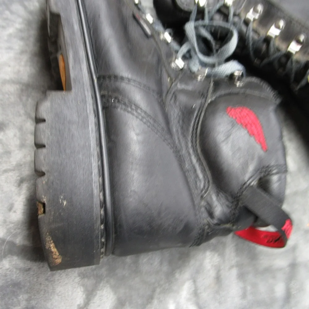 Red Wing Work Boots Mens‎ 10 D Black 971 Leather Waterproof Steel Toe Lace-Up